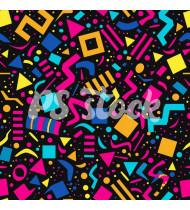 90s and 80s Seamless Pattern in Modern Flat Style - Hand-Drawn Vector Illustration