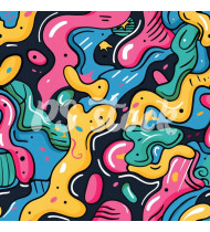 90s and 80s Seamless Pattern in Modern Flat Style - Hand-Drawn Vector Illustration