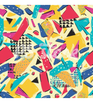 90s and 80s Seamless Pattern in Modern Flat Style - Hand-Drawn Vector Illustration