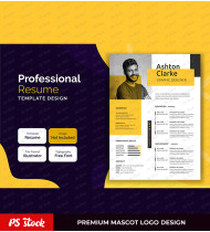 Modern Yellow Resume Curriculum Template Design