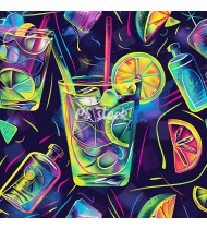 Cocktail Patterns - Hand-Drawn Vector Illustrations