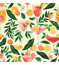 Cocktail Patterns - Hand-Drawn Vector Illustrations