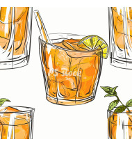 Cocktail Patterns - Hand-Drawn Vector Illustrations