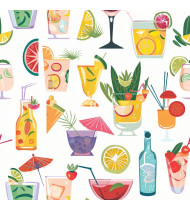 Cocktail Patterns - Hand-Drawn Vector Illustrations