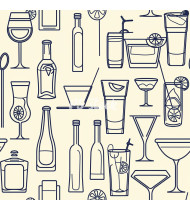 Cocktail Patterns - Hand-Drawn Vector Illustrations