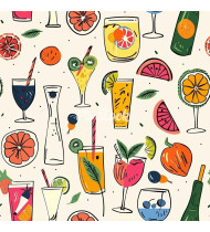 Cocktail Patterns - Hand-Drawn Vector Illustrations