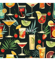 Cocktail Patterns - Hand-Drawn Vector Illustrations