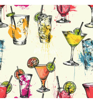 Cocktail Patterns - Hand-Drawn Vector Illustrations