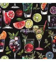 Cocktail Patterns - Hand-Drawn Vector Illustrations