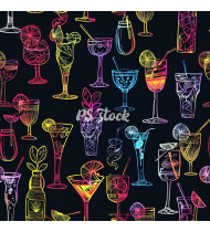 Cocktail Patterns - Hand-Drawn Vector Illustrations