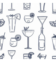 Cocktail Patterns - Hand-Drawn Vector Illustrations