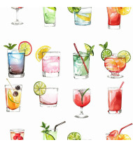 Cocktail Patterns - Hand-Drawn Vector Illustrations