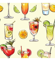 Cocktail Patterns - Hand-Drawn Vector Illustrations