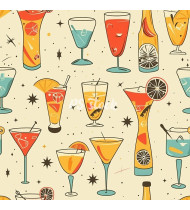 Cocktail Patterns - Hand-Drawn Vector Illustrations