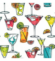 Cocktail Patterns - Hand-Drawn Vector Illustrations