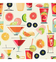 Cocktail Patterns - Hand-Drawn Vector Illustrations