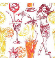 Cocktail Patterns - Hand-Drawn Vector Illustrations