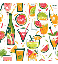 Cocktail Patterns - Hand-Drawn Vector Illustrations