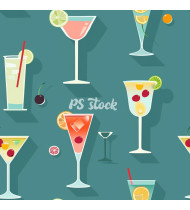 Cocktail Patterns - Hand-Drawn Vector Illustrations