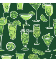 Cocktail Patterns - Hand-Drawn Vector Illustrations