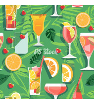 Cocktail Patterns - Hand-Drawn Vector Illustrations