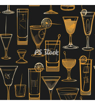 Cocktail Patterns - Hand-Drawn Vector Illustrations