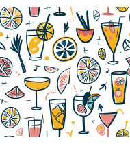 Cocktail Patterns - Hand-Drawn Vector Illustrations