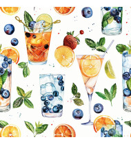 Cocktail Patterns - Hand-Drawn Vector Illustrations