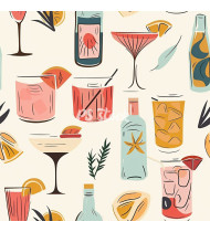 Cocktail Patterns - Hand-Drawn Vector Illustrations