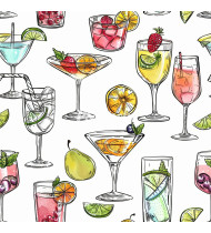 Cocktail Patterns - Hand-Drawn Vector Illustrations