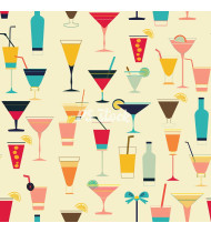 Cocktail Patterns - Hand-Drawn Vector Illustrations