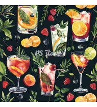 Cocktail Patterns - Hand-Drawn Vector Illustrations