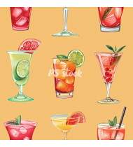 Cocktail Patterns - Hand-Drawn Vector Illustrations