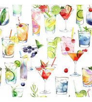 Cocktail Patterns - Hand-Drawn Vector Illustrations