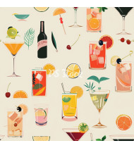 Cocktail Patterns - Hand-Drawn Vector Illustrations