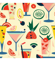 Cocktail Patterns - Hand-Drawn Vector Illustrations