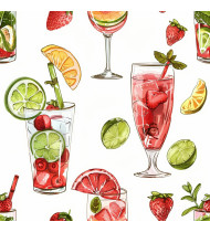 Cocktail Patterns - Hand-Drawn Vector Illustrations