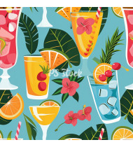 Cocktail Patterns - Hand-Drawn Vector Illustrations