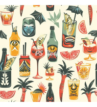 Cocktail Patterns - Hand-Drawn Vector Illustrations