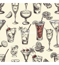 Cocktail Patterns - Hand-Drawn Vector Illustrations