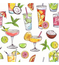 Cocktail Patterns - Hand-Drawn Vector Illustrations