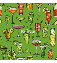 Cocktail Patterns - Hand-Drawn Vector Illustrations