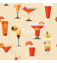 Cocktail Patterns - Hand-Drawn Vector Illustrations