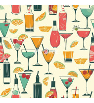 Cocktail Patterns - Hand-Drawn Vector Illustrations