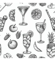 Cocktail Patterns - Hand-Drawn Vector Illustrations