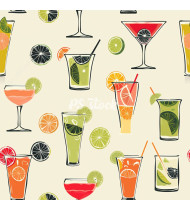 Cocktail Patterns - Hand-Drawn Vector Illustrations