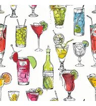 Cocktail Patterns - Hand-Drawn Vector Illustrations