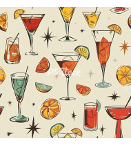 Cocktail Patterns - Hand-Drawn Vector Illustrations