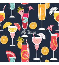 Cocktail Patterns - Hand-Drawn Vector Illustrations