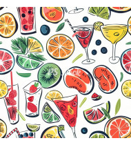 Cocktail Patterns - Hand-Drawn Vector Illustrations